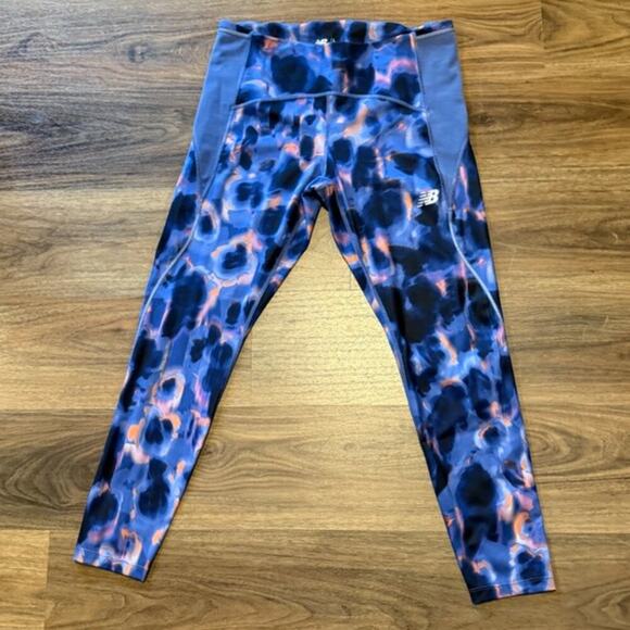 New Balance Women’s Large Night Sky Print Impact Run Activewear Leggings - Picture 1 of 9